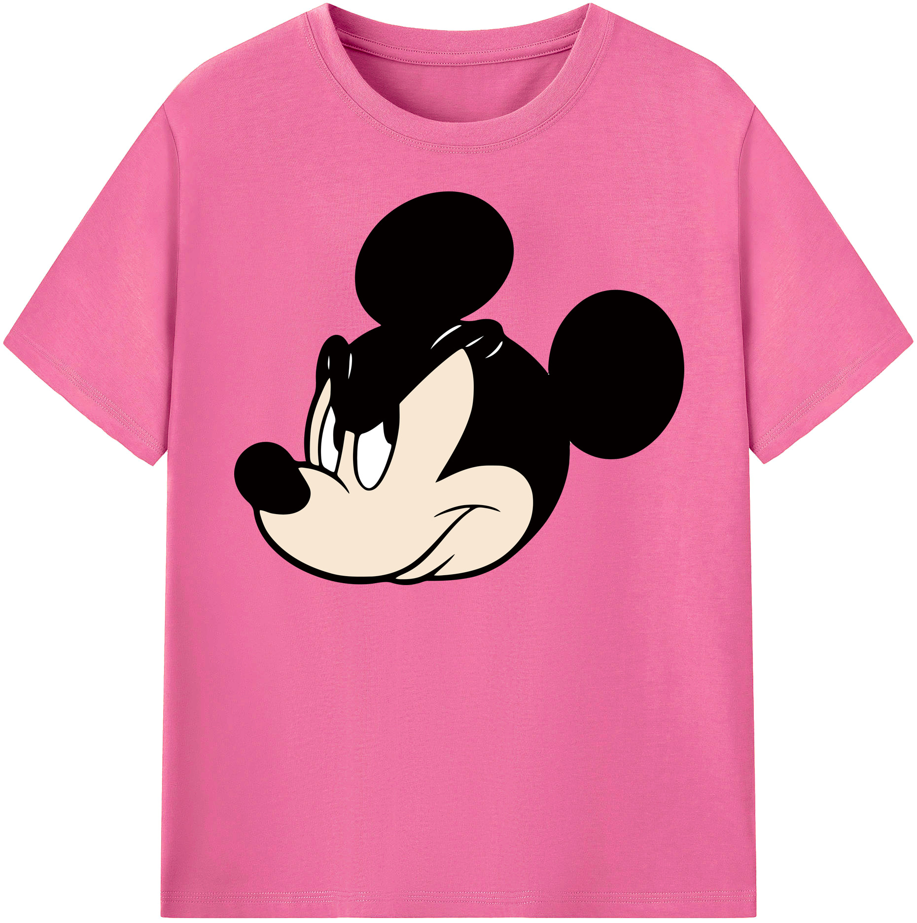 （画像用） ミッキーマウス Mickey Mouse レディースカジュアルプリントTシャツ（綿100％）